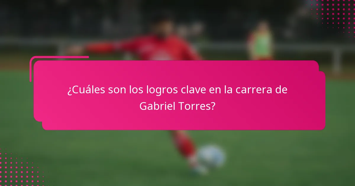 ¿Cuáles son los logros clave en la carrera de Gabriel Torres?